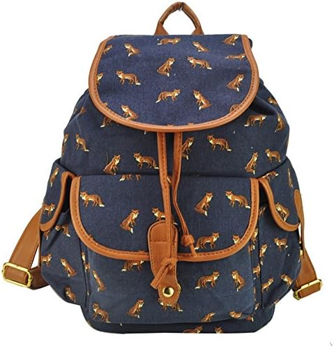 Free2mys® Girl's Swallow Canvas Backpack School Books Bag (Fox)