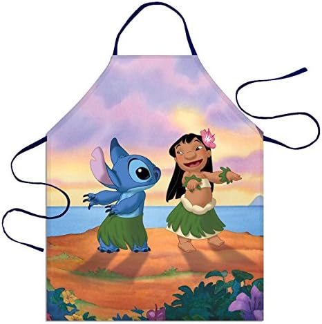 Huarda Fashion Personalized Customs Lilo and Stitch 100% Polyester Women and Man kitchen Cooking Aprons