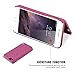 iPhone 6 PLUS/iPhone 6S PLUS Wallet Case, FLOVEME Hidden Mirror ID Credit Card Slots Holder Stand Feature Anti Scratch Shockproof Protective Flip Folio Hard Back PC Cover for Girls Women, Hot Pink