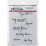 Ranger Dina Wakley Media Cling Stamps 6 by 9-Inch, Handwritten Quotes