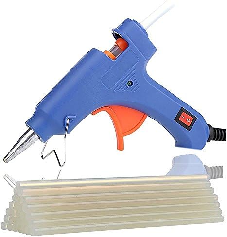 LifeFly Mini Hot Glue Gun with 20 pcs Melt Glue Sticks High Temperature Melting Glue Gun Kit Flexible Trigger for DIY Small Craft Projects & Package