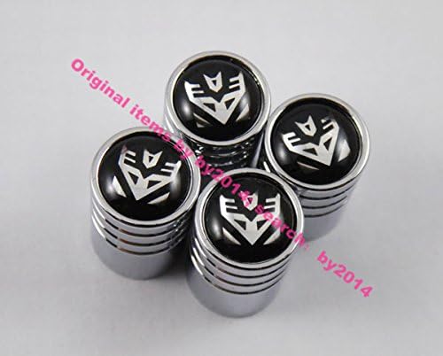 4 pcs Chrome Transformers Decepticon Wheel Tire Valve Stem Air Caps Covers set