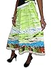 Hippy Chic Flared Skirts Womans Boho Skirt Green White Beach Cotton