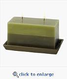 Two Tone Greenery Scented Candle and Holder Set