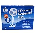 16" White 3 Speed Oscillating Floor Pedestal Fan New