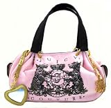 Juicy Couture Scottie Bling Baby Fluffy Pink Nardels Velour Satchel Bag