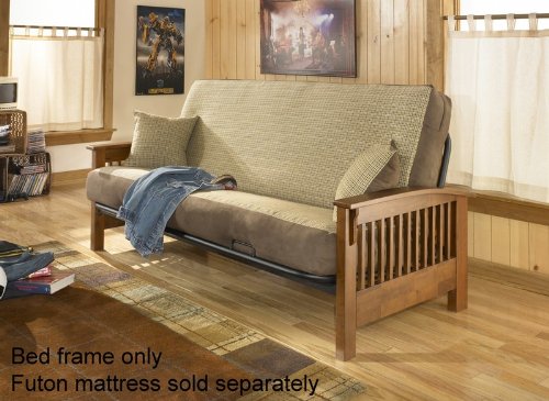 Wilshire Wood Futon Frame - Mission Design in Mahogany Finish