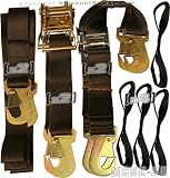 2 Inch Snap Hook Cam Buckle / Ratchet Strap Motorcycle Tie Down Kit - 10 Piece Kit