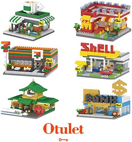 Otulet Street Series Nano Building Blocks Diamond Building DIY Set Parent-child Games Educational Toys - 6 Boxes a set (with Otulet FREE Brick Separator)