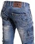 Japrag - Jeans homme bleu clair d�lav� � motifs