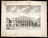 1770 Copper Engraving Architectural Elevation Facade Odeon Theatre Paris France - Original Copper Engraving