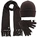 Ribbed Knit Men's 3 Piece Hat Scarf & Texting Gloves Set