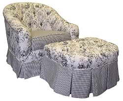 Angel Song Adult Park Avenue Rocker/Glider & Ottoman in Black Toile