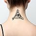 Tattify Illuminati Temporary Tattoo - All Seeing (Set of 2) - Other Styles Available - Fashionable Temporary Tattoos - Long Lasting and Waterproof