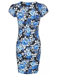 Floral Print Summer Elastane/Viscose Bodycon Dress/Mini Dress 