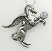 Sterling Silver Greek Pegasus Accented with Genuine Rainbow Moonstone