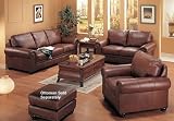 2 pc Hudson Bay brown leather sofa and love seat set