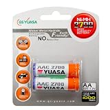 Yuasa - 2-Pack of AA Ni-MH Rechargeable Batteries (2700mAh) by Yuasa