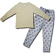 Men's Cassini 100% Cotton V-Neck Pajamas in Light Blue w/wild life pattern pants