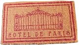 Hotel de Paris Natural Elegant Gates in Red French heavy coir doormat 28 by 17 inches