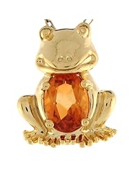 14k Yellow Gold Citrine Cute Fun Frog 1.47cm Slide Charm Pendant