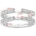 Silver Cathedral Style Ring Guard with Millgrained Edges and Filigree Design with CZ (0.29 ct. twt.)