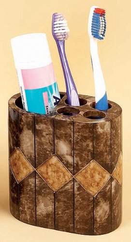 Poly Resin Toothbrush Holder 4.5"H, 4"W