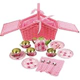 Bigjigs Childrens Pink Picnic Basket Tin Tea Set Reviews