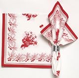 Durable Hand Woven 100% Cotton Silk Screen Print Mixed Fruits Napkins 22x22 Inches Set of 12