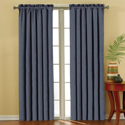 Eclipse Plush Solid Thermal Blackout Window Curtain Panel Stone