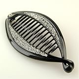 Apparel : Prunier Black Crystal - Cubitas Avignon Collection (Made in France, Swarovski Crystals, Hair comb)