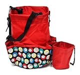 10 Pocket Red Bingo Ball Designer Bag with Coin Purse
