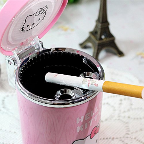 Hello Kitty Pink Car Auto Travel Smoke Cigarette Ashtray Ash Bin with