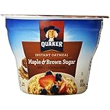 Quaker Instant Oatmeal Express Maple Brown Sugar, 1.69-Ounce Cups (Pack of 12), Packaging May Vary
