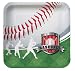 Creative Converting Team Sports Square Paper Plates, Baseball, 9 1/4 Inch, 8 Count (Pack of 3)