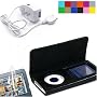 (4 in 1 Combo Many color available) Sumac Brand Leather Case with Swivel Belt Clip for Apple iPod Nano Nano-Chromatic 4th Generation 8gb 16gb (Nano Chromatic Not Included) + Screen Protector Kit + CLOTH +Travel Charger for ipod nano Chromatic + Wisdom*Courage Neckstrap