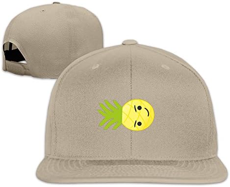 AM Lin's Perfect Funny Emoji Pineapple Fitted Hat Natural