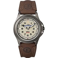 Timex Women's T47042 Expedition Brown Leather Strap Metal Field Watch