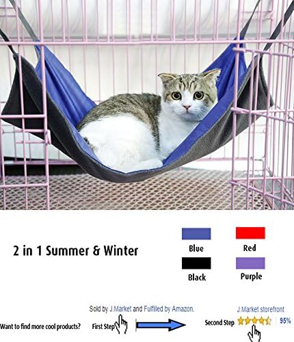 J.Market® Two in One Winter &amp; Summer Cat Hammock Cat Bed, Bearing Weight up to 33lb