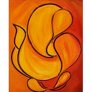 16X20 Inches Abstract Ganesh Wall Canvas