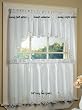 Battenburg 24'' tier (pr) White Kitchen Curtain