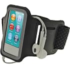 igadgitz Black Reflective Anti-Slip Neoprene Sports Gym Jogging Armband for Apple iPod Nano 7th Generation 16GB