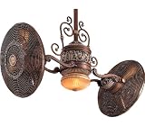 Minka-Aire F502-BCW, Traditional Gyro Belcaro Walnut Dual 42" Ceiling Fan with Light & Wall Control