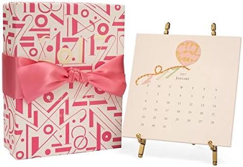 Karen Adams 2016 / 2017 Desk Calendar 18 Month -Gold Easel (Pink Ribbon)