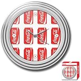 Coca-Cola Clock Chrome Finish Cans Style