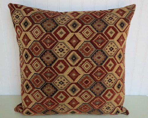 Rust Orange Brown Chenille Decorative Pillow Cover 18x18 Or 20x20 Or 22x22 Throw Pillow Elizabethgoddardedhg