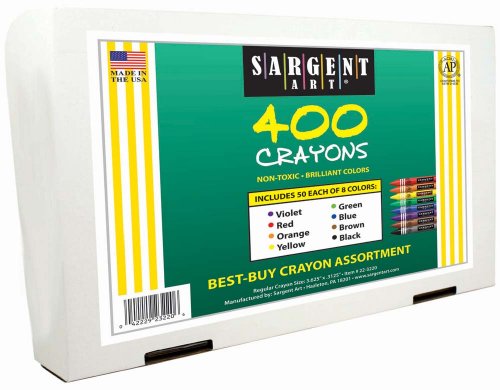 Sargent Art 22-3220 400-Count Best Buy Assortment Regular Crayon, 8 Colors