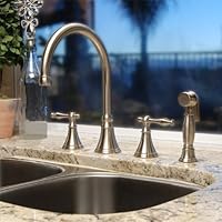 Fontaine Classic 2-Handle Swivel Kitchen Faucet, Brushed Nickel - NF-KHS4-BN
