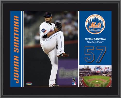 Johan Santana Plaque | Details: New York Mets, Sublimated, 10x13, MLB Plaque