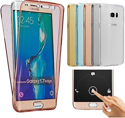 FashionKing ® Galaxy S7 edge case(Front+Back Cover Gel Series), Shockproof TPU 360 degree Protective Clear Crystal Rubber Soft Case Cover For Samsung Galaxy S7 edge, Transparent (white)